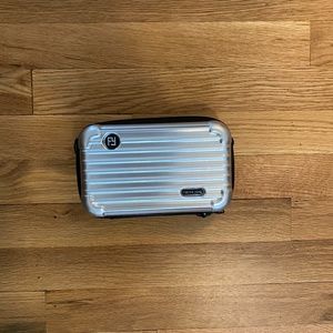 Mini Hard Suitcase Wristlet/Crossbody/Makeup Pouch